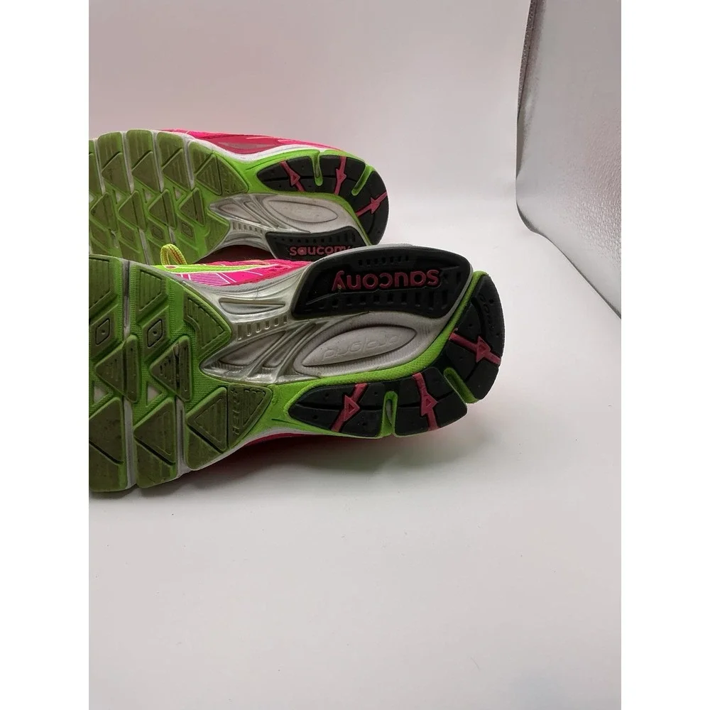 Saucony Guide Womens 9.5 Pink Green Running Shoes Athletic Sneakers